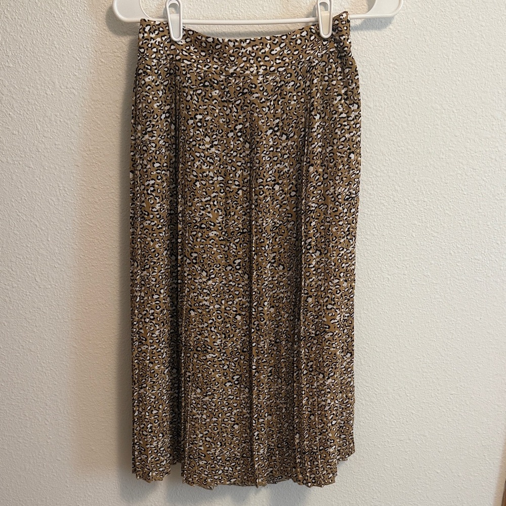 J. Crew Animal Print A-Line Skirt - Brown and Black